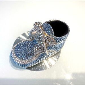 Swarovski crystal customizable blue baby booty nursery shower gift